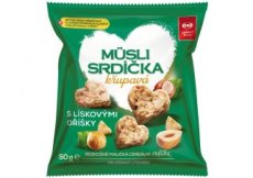 Musli srdíčka křupavá s lískovými oříšky 50 g