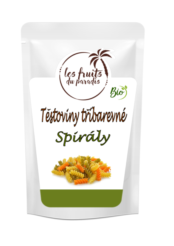Těstoviny BIO spirály tricolore - tříbarevné 1 kg