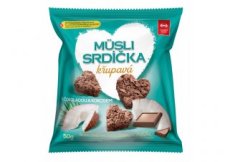 Musli srdíčka křupavá s čokoládou a kokosem 50g , Semix 50 g