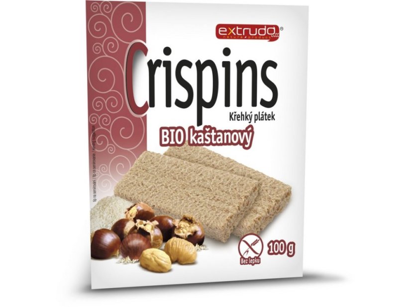Bio Cereální křehký chléb Crispins kaštanový 2x50g , Extrudo 100 g