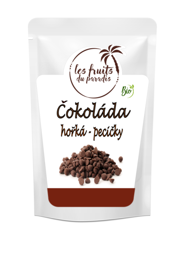 Hořká čokoláda - pecičky Bio 200 g Hořká čokoláda - pecičky Bio 200 g