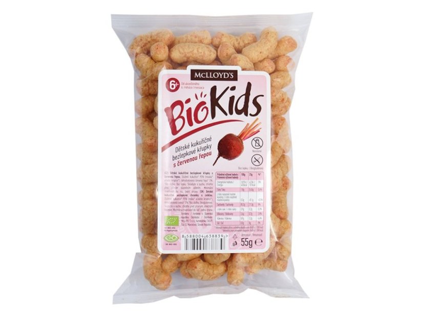Bio Křupky kukuřičné s červenou řepou 55g, McLLloyds 55 g