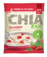 Ovesná chia kaše s jahodami a smetanou 65 g