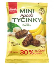 MINI MÜSLI TYČINKY S BANÁNY BEZ LEPKU 70G, SEMIX 70 g