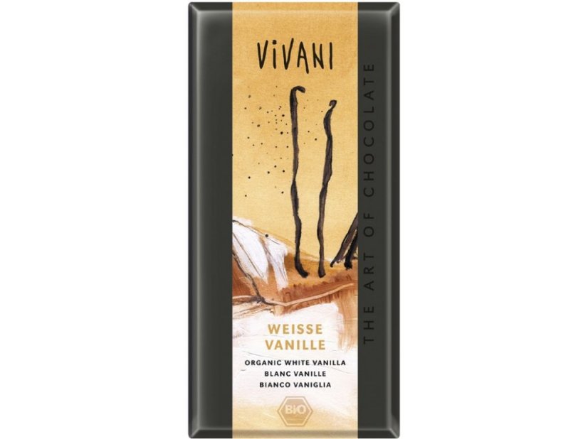 Čokoláda bílá s vanilkou Bio 80g Vivani 80 g