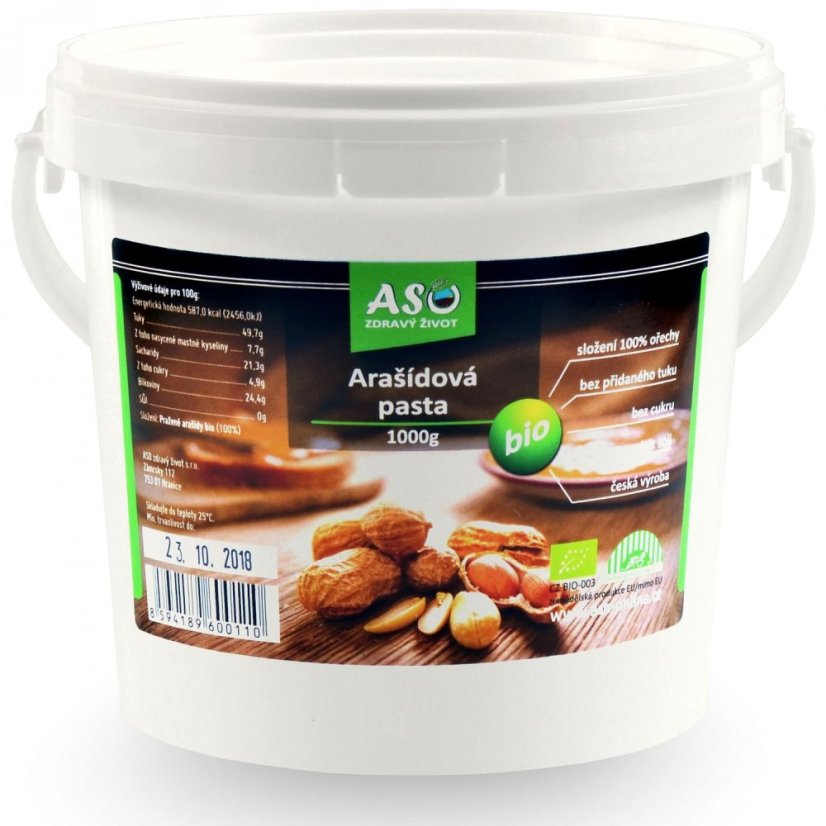 ARAŠÍDOVÁ PASTA 1kg BIO, ASO Zdravý život 1.2 kg