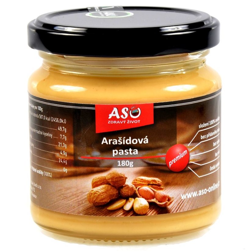 ARAŠÍDOVÁ PASTA 180g, ASO Zdravý život 380 g ARAŠÍDOVÁ PASTA 180g, ASO Zdravý život 380 g