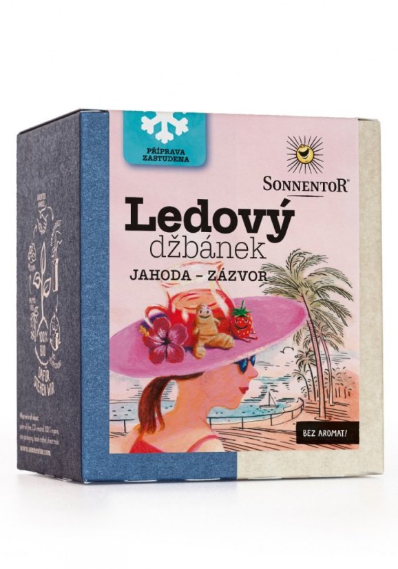 Ledový džbánek Jahoda-zázvor  ovocný čaj BIO 45 g