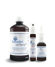 Koloidní stříbro 500 ml + 25 ml sprej + 30 ml N sprej 30 ppm